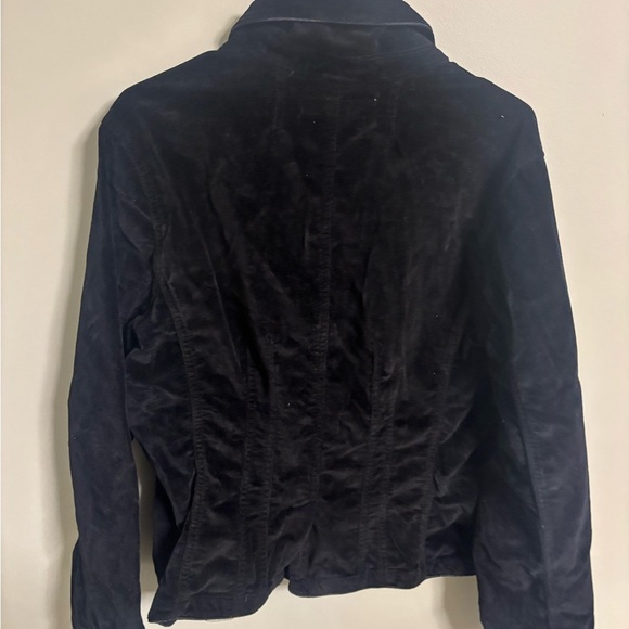 Kikit Short Black Velvet Blazer Jacket Rhinestone Buttons Size XL Y2K - Picture 2 of 8